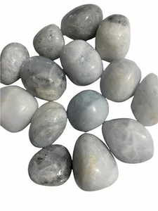 3x Blue Calcite Tumbled Stones 20-25mm Healing Crystals Astral Travel Dreamwork - Picture 1 of 4