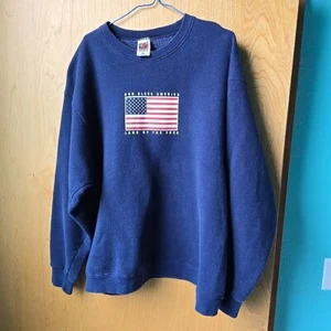 Sudadera Para Hombre Talla L Algodón Pesado Bandera Patriótica Dios Bendiga América Tierra O Gratis - Imagen 1 de 5