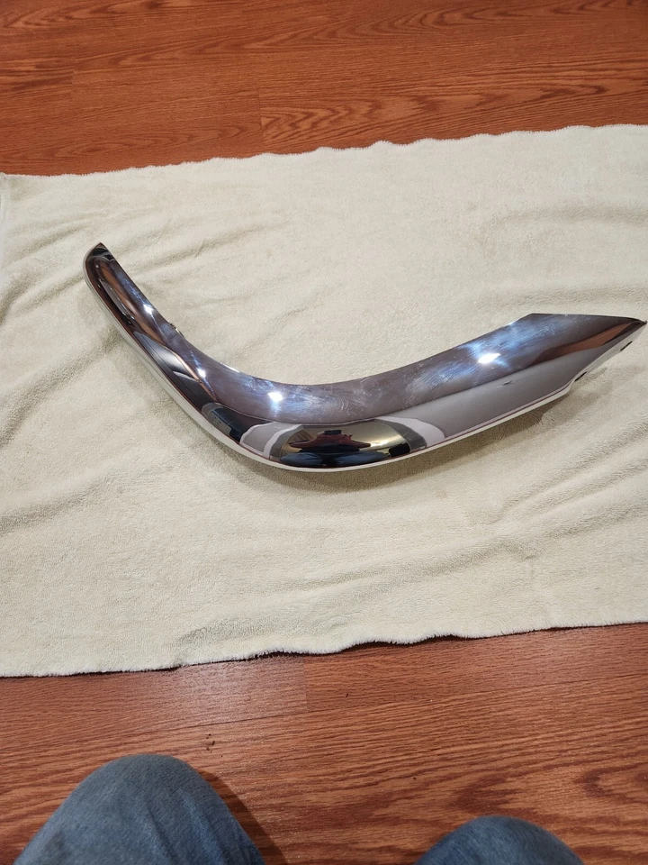 1955 BUICK FRONT UPPER RH PASSENGER SIDE BUMPER END RAIL-OEM REPLATED Foto 1 de 3