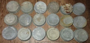 18 ALTE VINTAGE KUGEL METALL ZINKDECKEL DECKEL FÜR EINMACHGLAS OBSTGLÄSER GEBEIZT - Bild 1 von 7