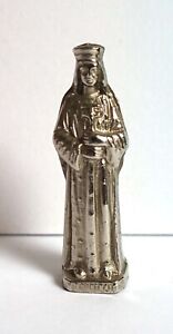 Statuette ancienne métal vierge Pontmain 5,8 cm - Vierge poilu  Vierge de voyage