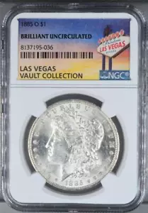 1885-O Morgan Dollar NGC brillante unzirkulierte Las Vegas Tresorsammlung - Bild 1 von 3