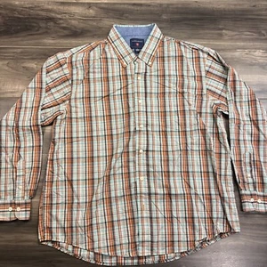 Saddlebred Shirt Mens XL Brown Plaid Long Sleeve Button Up - Picture 1 of 6