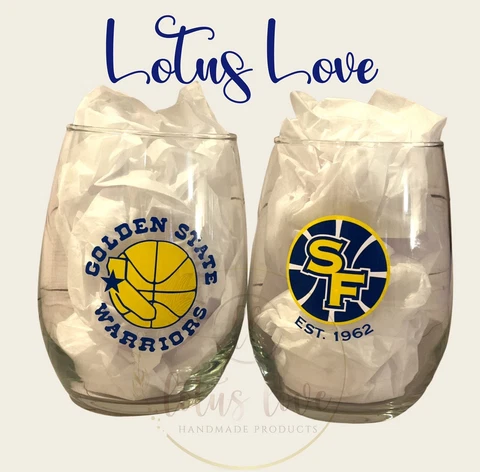 Golden State Warriors Stemless Wine Set of 2 Cover