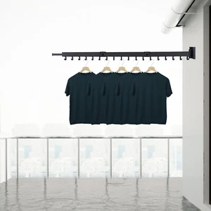 Wall Mounted Laundry Garment Drying Rack Folding Retractable Clothes Hanger - Picture 1 of 10
