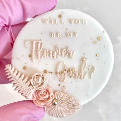 Boda flor niña sello estampado galletas cupcake decoración suministros para hornear Foto 1 de 2