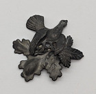 Vintage Small Dove with Leaf Peace Symbol Metal Trinket 1" Souvenir