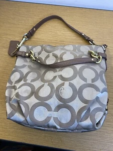 Coach 14147 Hobo-Tasche Khaki Satin Beige Op Art Brooke "Schön" - Bild 1 von 9