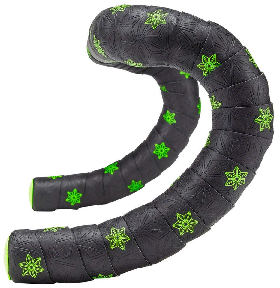 Supacaz Super Sticky Kush Galaxy Bar Tape - Neon YLW Print Neon YLW Plugs - Image 1 of 1