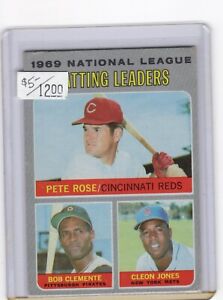 1970 Topps 1969 National League Batting Leaders Pete Rose Roberto Clemente 61