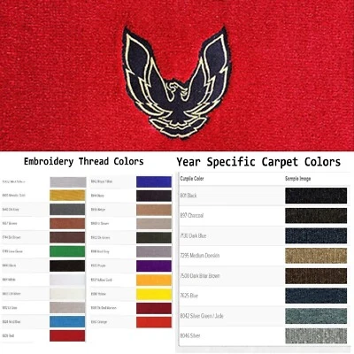 Alfombrillas moldeadas Cutpile ACC 1982-1984 Pontiac Firebird logotipo de pájaro personalizado 4 piezas Foto 1 de 4