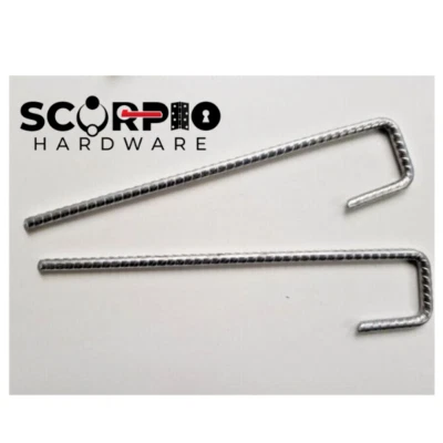 SCORPIO HARDWARE Pins J Acciaio Zincato Picchetto da Terra 300x40x6mm per Campo Stock Giardino Rete Recinzioni