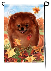 Bandera de jardín hojas caídas - Pomerania roja - Imagen 1 de 1