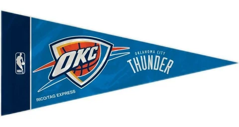 Oklahoma City Thunder 4" x 9" Mini Pennant 8 Piece Set [NEW] Wall Banner Flag Cover