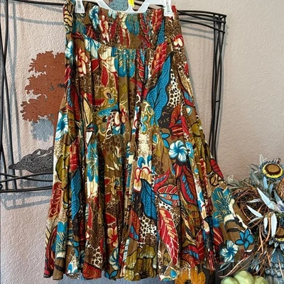 Платье сарая многоцветный трапециевидная юбка с цветочным дизайном - Изображение 1 из 3