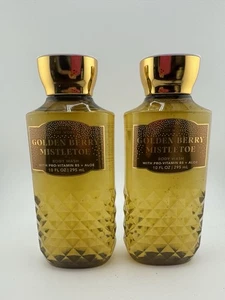 (2) Gel de ducha Bath & Body Works Golden Berry Muérdago 10 oz. - Imagen 1 de 6