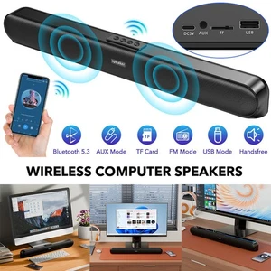 Bluetooth Komputer Głośnik Soundbar HiFi Stereo USB AUX FM TF do PC Laptop - Zdjęcie 1 z 19