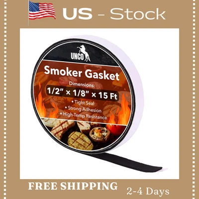Junta de ahumador de alto calor de 15 pies para barbacoa - Cinta de sellado de parrilla autoadhesiva, envío gratuito y envío Foto 1 de 4