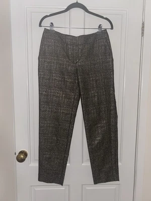 Boden Black/Champagne Shimmer Cropped Trousers WM329 Size 8L - Image 1 of 4