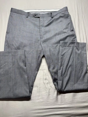 Daniel Cremieux Mens Signature Straight Dress Pants 40x32 Gray And Blue Plaid - Image 1 of 4