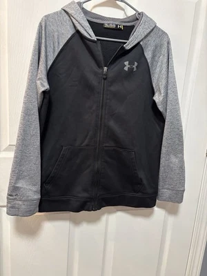 Under Armour Youth XL/JTG/EG Black/Gray Zip Up Hoodie, Excellent Condition - Image 1 of 4
