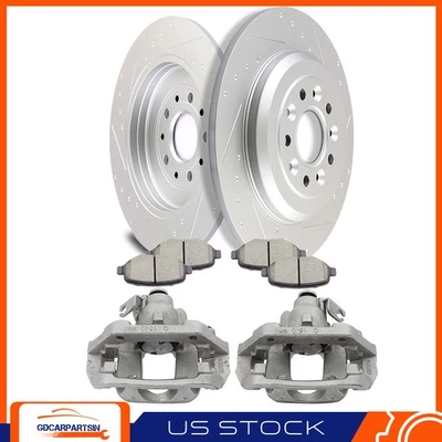 For 2011-2015 Ford Explorer Rear Brake Calipers & Brake Rotors Ceramic Pad Foto 1 de 4