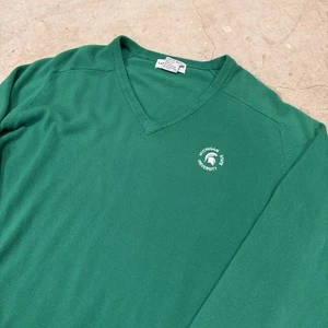 Vintage Michigan State University Cashmere Sweater Mens Large Soft Preppy - Picture 1 of 7