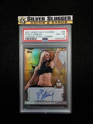 2021 Stacy Keibler Topps WWE Fully Loaded Legends Auto Citrine /75 #L-SK PSA 8  - Image 1 of 2