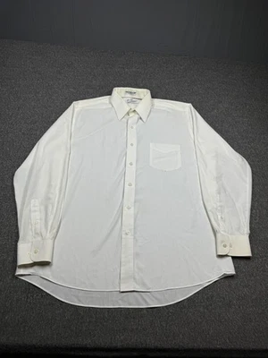 Camisa Sears Roebuck Para Hombre 16.5 34/35 Blanca Vestido Manga Larga Bolsillo Abotonado Foto 1 de 4