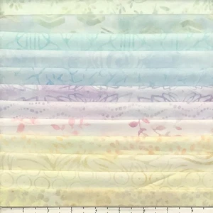 12 Fat Quarters weiche Pastelltöne #3 Batik Lunn Stoff FQ Pack 100% Baumwolle Handarbeit - Bild 1 von 8