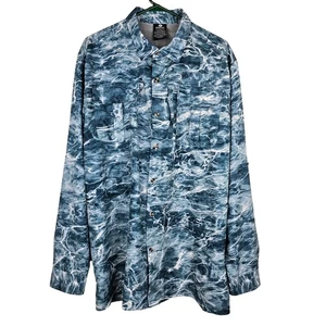 Mossy Oak Elements Long Sleeve Water Camo Fishing Hunting Vented Shirt XL - Picture 1 of 10