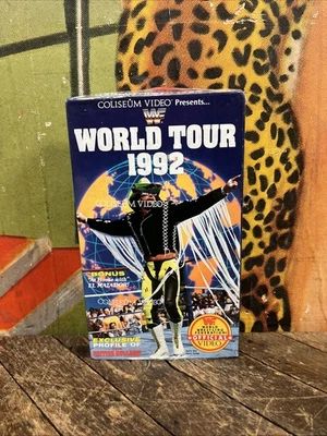 VINTAGE WWF WORLD TOUR 1992 VHS TAPE WWE AWA NWA WCW NWO RETRO FACTORY SEALED - Image 1 of 4