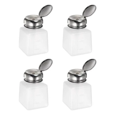 Bomba dispensadora de alcohol empujar hacia abajo 4 botellas de prensa líquida blancas 100 ml (3,4 oz) Foto 1 de 4