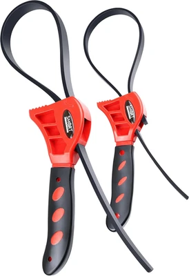 - Llave de correa de goma para plomería | Paquete de 2 llaves de correa de goma para cabezales de ducha, O Foto 1 de 4