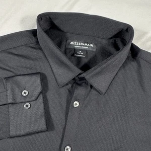 Mizzen Main Trim Fit XL Tall Black Long Sleeve Button Down Shirt - Picture 1 of 8