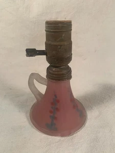 Night Light Satin Glass Finger Grip Leviton Turnkey Socket Nice Old Lamp - Picture 1 of 4