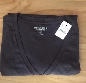 J. Crew V Neck Slub Cotton Tee T-Shirt Short Sleeve Womens Gray SZ 2XL - Picture 1 of 4