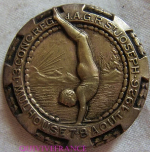 BG9709 - Badge Concours Gymnastics AGR St Joseph Mulhouse 1926 - Picture 1 of 2
