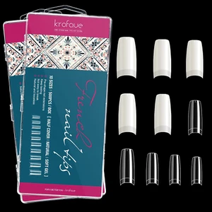 Krofaue Nail Tips Lady French Style Acrylic Artificial Half Cover False Nail Tip - Picture 1 of 12
