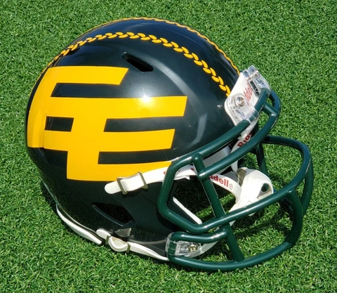 EDMONTON (ESKIMOS) ELKS green  CFL FOOTBALL MINI HELMET 2014-18 HUGE EE VERSION Cover