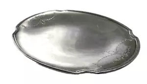Community Silver Platter Tray Plate Footed Embossed 11" x 9" Vintage - Picture 1 of 18