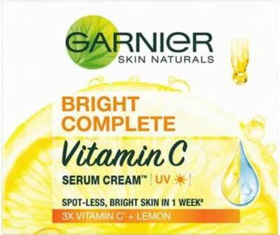 2 x 45g Garnier Skin Naturals Bright Complete VITAMIN C Serum Cream UV  - Image 1 of 4