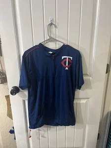 Minnesota Twins Baseball Shirt Adult Medium 1/4 Zip Front Pocket - Picture 1 of 4