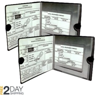 Insurance Registration Holder for Car Document Auto Motorcycle ID Wallet Storage - Image 1 of 3