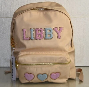 $265 NEW STONEY CLOVER LANE Classic Nylon Backpack Sand 8 PATCHES LIBBY HEARTS - Picture 1 of 8