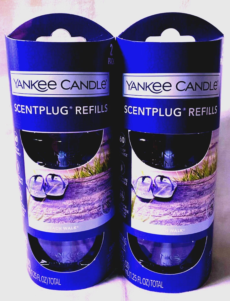 4 bombillas de recarga Yankee Candle BEACH WALK Scent Plug (2 cajas) Foto 1 de 1