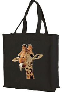 Cheeky Giraffe Cotton Shopping Bag, Choice of Colours