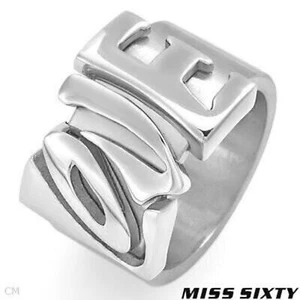Women's Miss Sixty NIB Love Ring Stainless Steel Silver Jewelry 5 - Picture 1 of 2