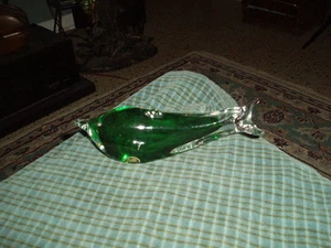 Raro vidrio soplado pez delfín ballena arte vidrio PISAPAPELES FIRMADO: vidrio motte - Imagen 1 de 4