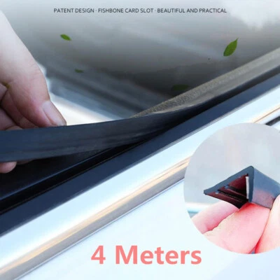 V-Shape Car Door Window Edge Moulding Trim Weatherstrip Seal Strip Rubber 4M - Image 1 of 4